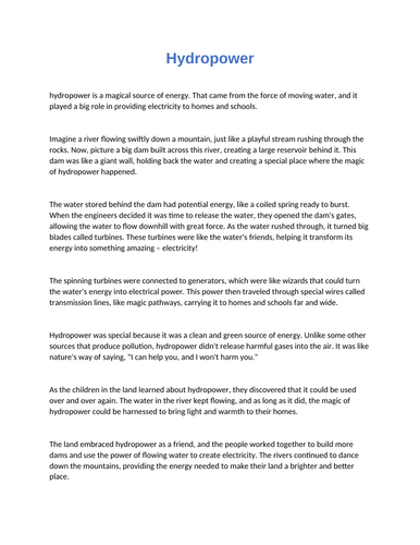 Hydropower : Reading Comprehension Questions With Answers - Quiz / Test ...