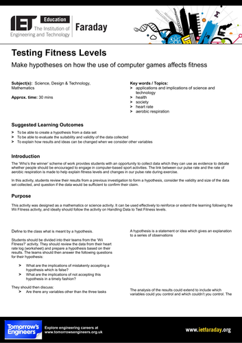 Testing fitness levels | Teaching Resources