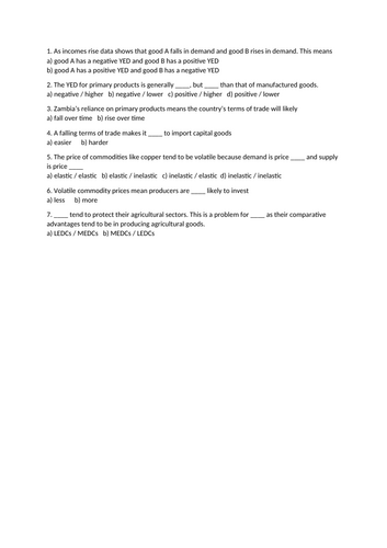 A Level Economics - Factors Influencing Growth and Development ...