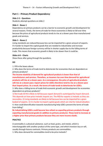 A Level Economics - Factors Influencing Growth and Development ...