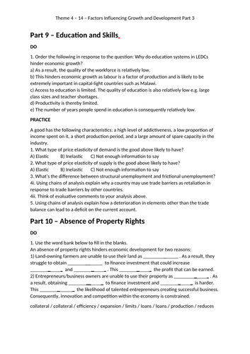 A Level Economics - Factors Influencing Growth and Development ...