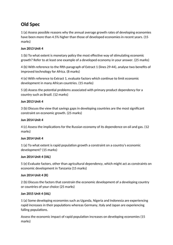 A Level Economics - Factors Influencing Growth and Development ...