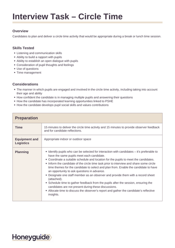 Midday & Wrap-Around Supervisor Interview | Teaching Resources