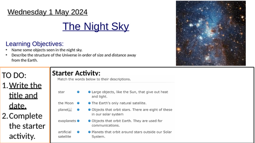 KS3 Physics Objects in the Universe: Complete Lesson