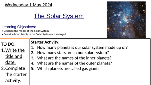 KS3 Space - The Solar System