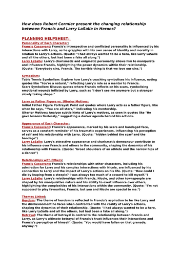 HEROES - Beyond A* Exemplar Essay [CHARACTER & RELATIONSHIP MEGAPACK ...