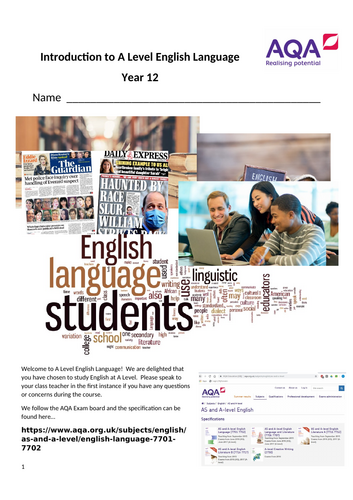A Level English Language Spoken Discourse Booklet