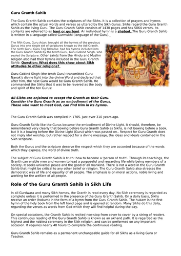 Guru Granth Sahib - Sikhism/eternal Guru | Teaching Resources