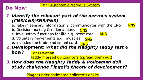 Nervous System & Fight or Flight Response (2 lessons) | Teaching Resources
