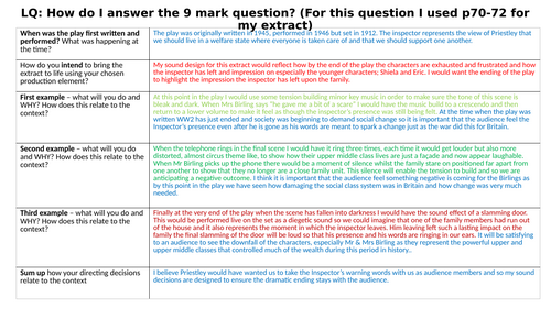 Edexcel GCSE Drama How To Answer Long Questions | Teaching Resources