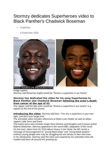 Stormzy scheme of work - Media | Teaching Resources