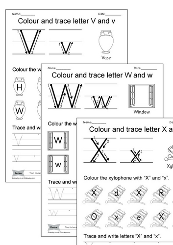 Printable A to Z Uppercase and Lowercase Alphabet Letters Handwriting ...