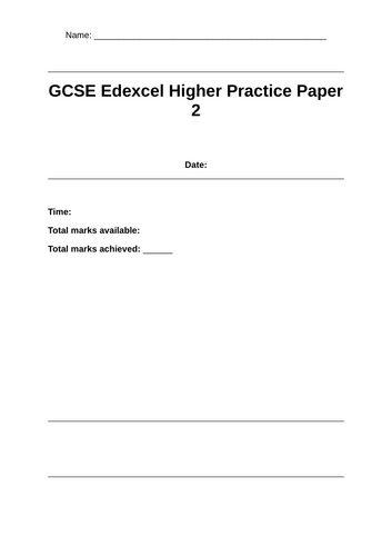 2024 Paper 2 Maths Edexcel Exam Higher & Foundation Practice Questions ...