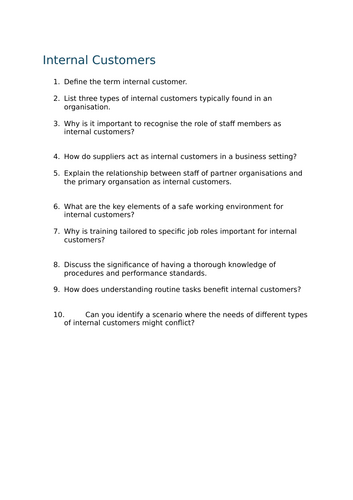 Customer Service Cambridge IGCSE Travel and Tourism ENTIRE UNIT ...