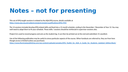 Aqa Epq Taught Element Lesson 4 Developing Your Epq Question