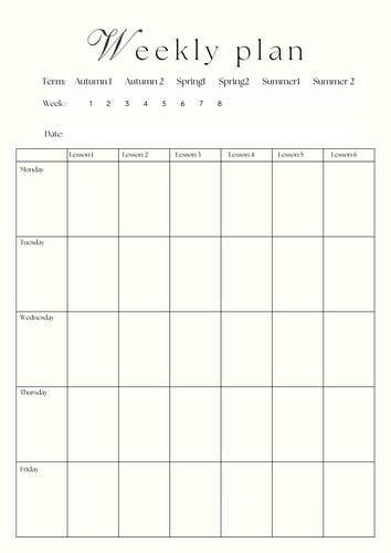 Teacher Weekly Planner - organisation - lesson plans | Teaching Resources