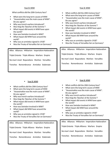 British Empire and long term causes of WWI