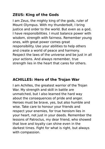 Ancient Greek monologues for kids | Teaching Resources