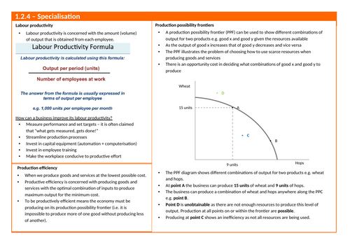 A-level Edexcel Economics B 1.2.4 Notes | Teaching Resources