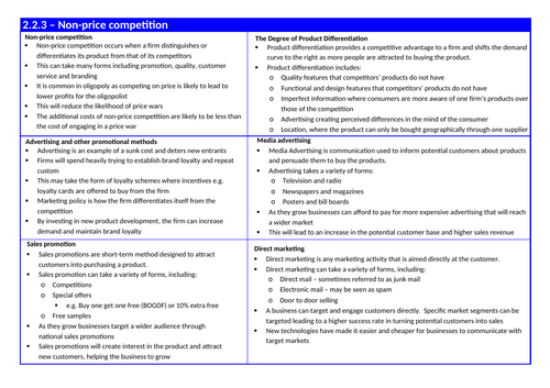 A-level Edexcel Economics B - 2.2 Notes | Teaching Resources