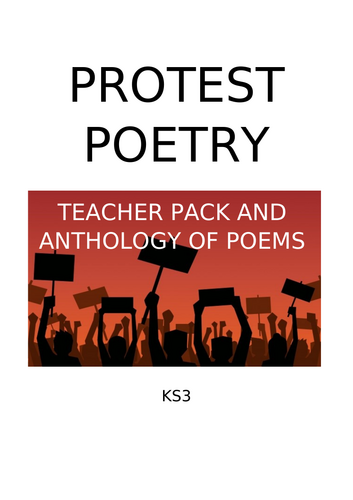 Protest Poetry - KS3 Anthology of poems and Introduction Lesson ...