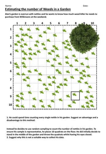 Sampling Plants 2 X Worksheets - GCSE - Biology - Ecology - Quadrats ...