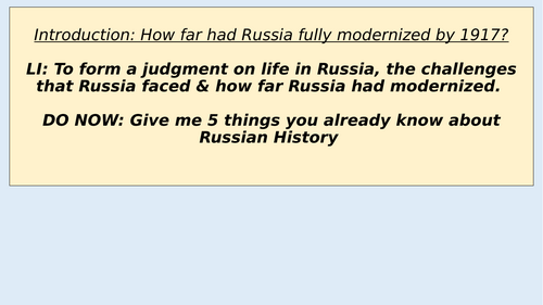 Tsarist Russia and the Communist Revolution Pre Course Reading ...