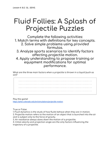 B.2. SL. IB Sports Science. New course. 11 hours, lesson plan, slides ...