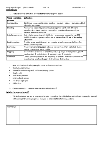 x6 Lessons Worth AQA English Language A Level Paper 2 Question 4 ...