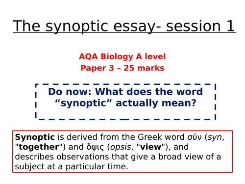 aqa biology synoptic essay