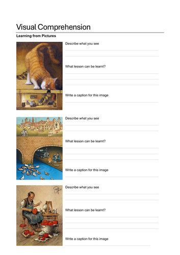 Visual Comprehension Activity and Assessment Tasks | Teaching Resources