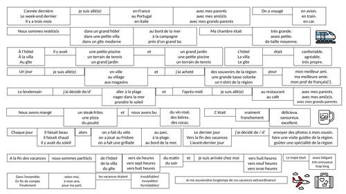 Huge French Holiday writing frame