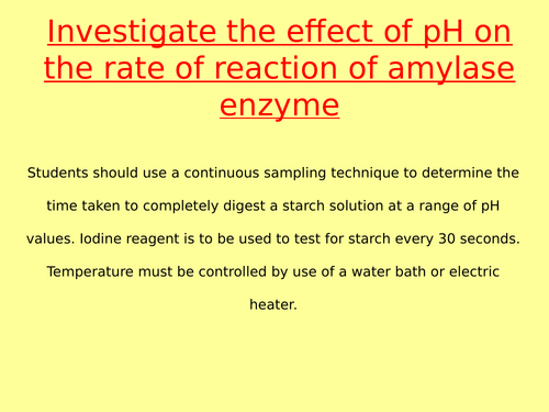 Enzyme Required Practical