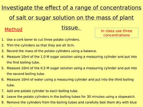 Osmosis Required Practical Combined Science