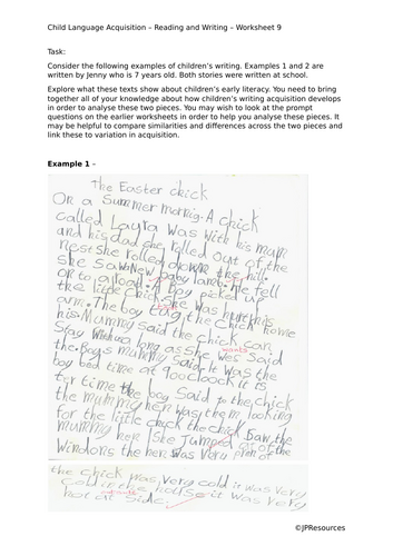 Child Language Acquisition - Reading and Writing - A Level Unit ...