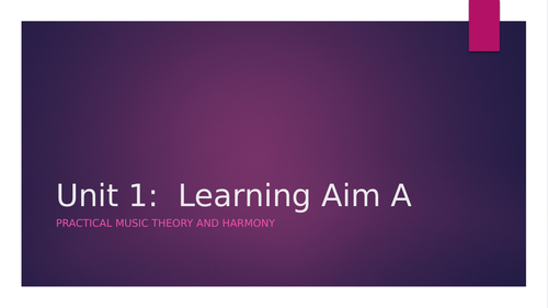 BTEC Level 3 Music Performance Unit 1: Practical Music Theory and ...