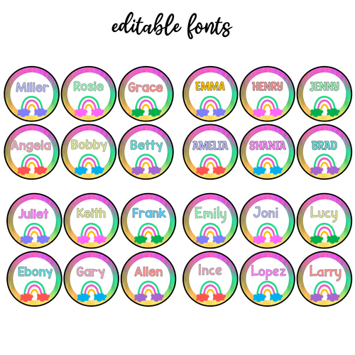 Printable Round Rainbow Classroom Labels, Door Display Cards, Name ...
