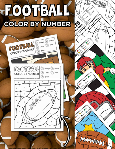 Sports Football Color By Number (Printable Coloring Pages) | Teaching ...
