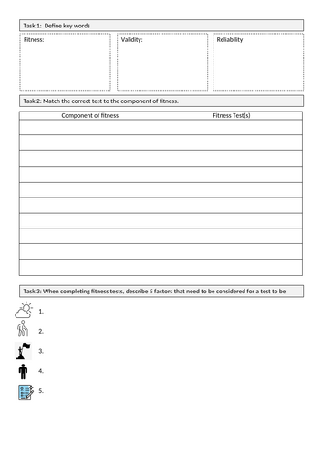 OCR GCSE PE Components of fitness worksheets | Teaching Resources