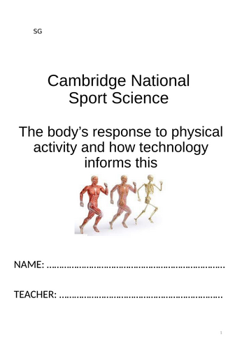 Cambridge National Sports Science R181/R182 - Work Booklets | Teaching ...