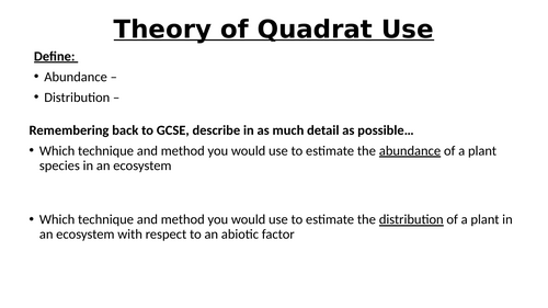 A-Level AQA Biology - Sampling Required Practical