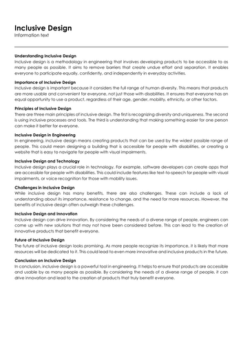 Inclusive Design | Teaching Resources