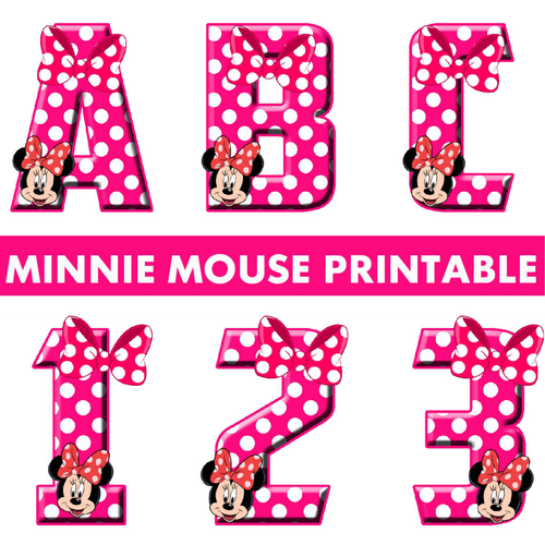 Minnie Mouse Printable Alphabet Letters and Numbers | Teaching Resources