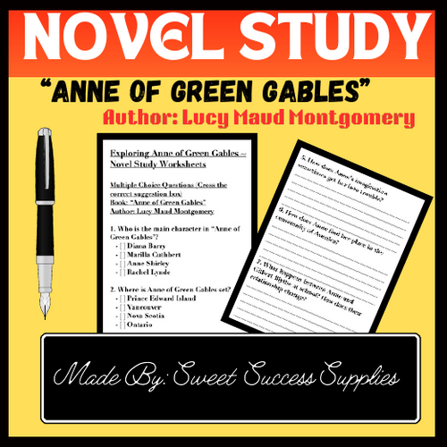 Exploring Anne of Green Gables ~ Novel Study Worksheets, Questions ...