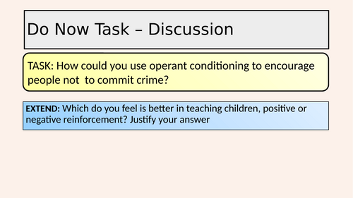 Edexcel Gcse 9 1 Psychology Criminal Psychology Learning Theories