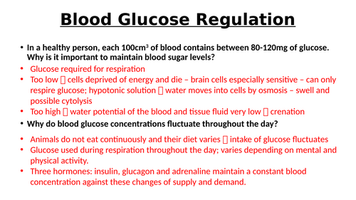 A-Level AQA Biology - Blood Glucose Regulation