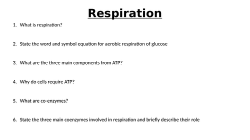 A-Level AQA Biology - Glycolysis | Teaching Resources