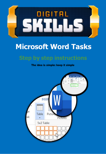 Digital Skills: 12 Microsoft Word Tasks with support videos | Teaching ...