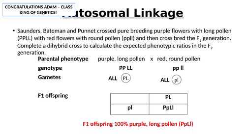 A-Level AQA Biology - Autosomal Linkage