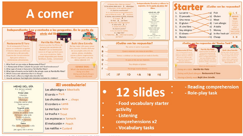 Spanish AQA GCSE 6.4 - A comer